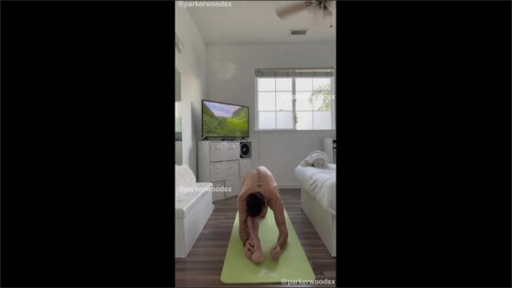 Doing some naked yoga Parker Woods parkerwoodsx
