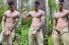 Max Barz jerks off in the woods