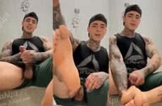 Jakipz – Jerking off after gym and cumming on my foot