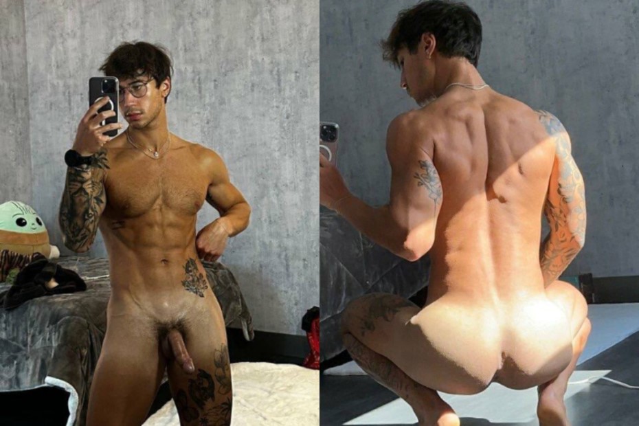 Evan Lamicella shows off his dick and ass