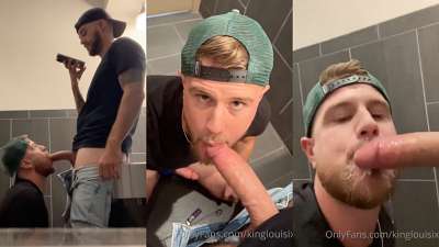 KingLouisIX and TampaTomXXX – bathroom blowjob