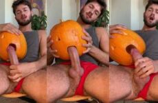 BonjourAxxel fucks a pumpkin