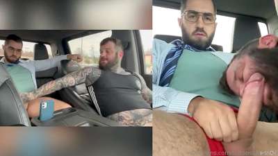 Tyler Durden sucks a hot stud in the car