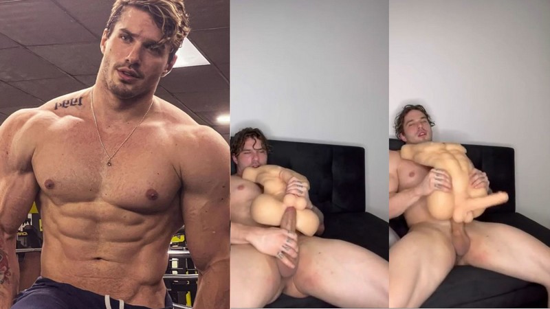 Bodybuilder Gerardo Sacco (gerar27) fucks a toy with his huge cock