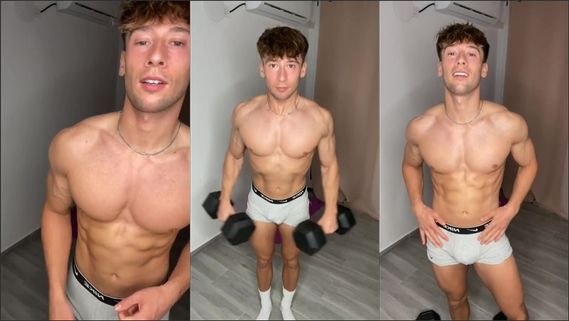 irish-x works out in his underwear