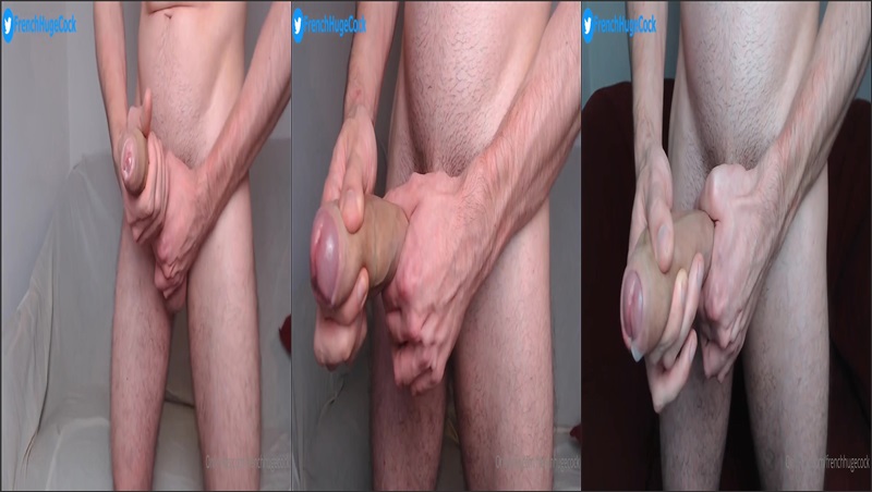 frenchhugecock cums all over another table