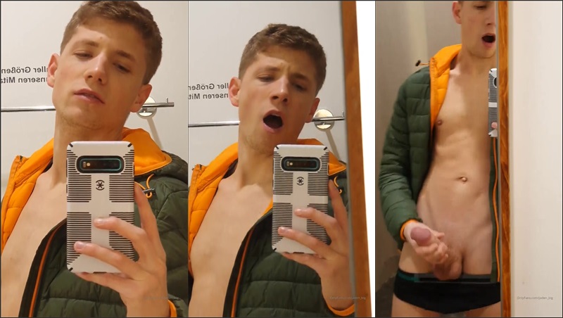 jaden_big jerks his big cock in a fitting room