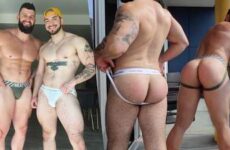 Frankfurdr and Nath Wlyd show off their asses on the balcony