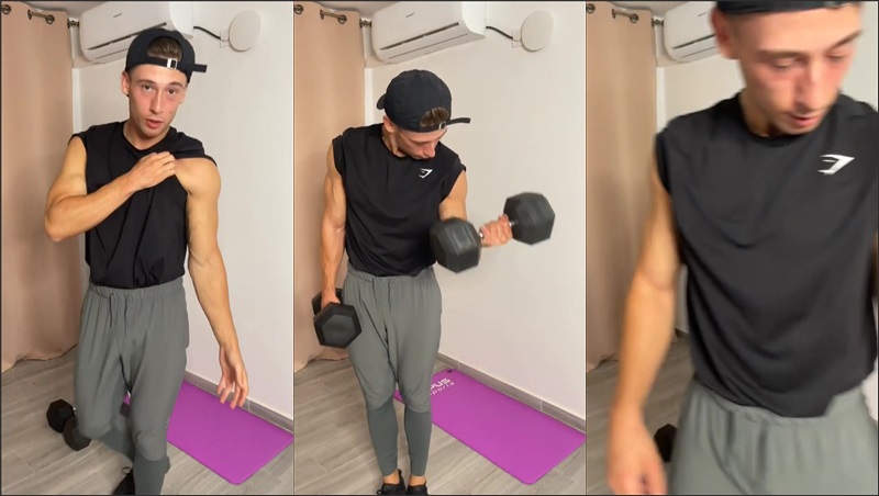 irish-x shows off his bulging muscles