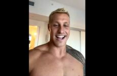 Nathan Webb shows off his body