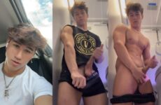 Ethan Wilson (ethan_w999) jerks off in the plane bathroom