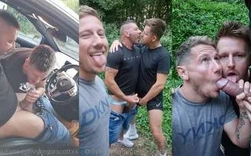 Gregor Scott with GayNaughtyWelsh and NaughtyGayWelsh – sucking in the woods