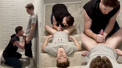 TheStepBrothers – stairwell blowjob