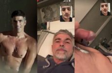 Famous Brazilian actor Reynaldo Gianecchini jerks off during a facetime call