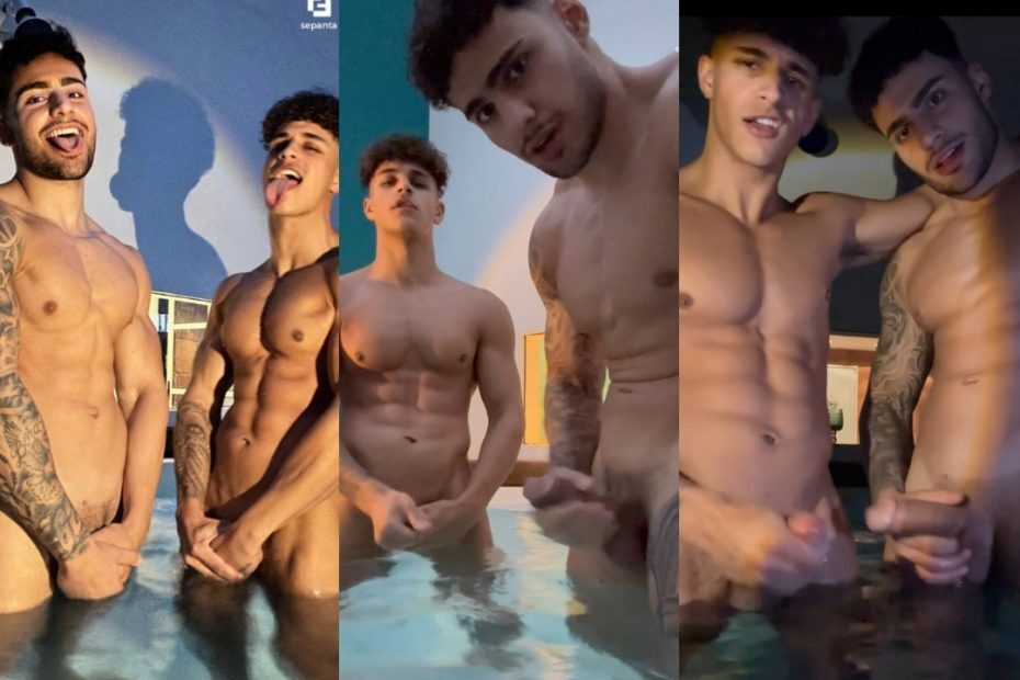 Sepanta and Fitnarad jerk off and cum together in the pool – Sepanta Arya (Hunksep)