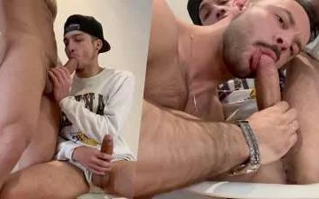 David DiMaggio and Sir Peter - BJ exchange - JustTheGays.com - Stream the newest and hottest gay videos for free from your favorite performers from OnlyFans, Just for Fans, and 4myfans