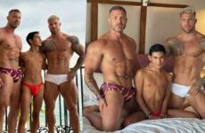 Philippe Soulier and Austin Wolf fuck Damien Grey