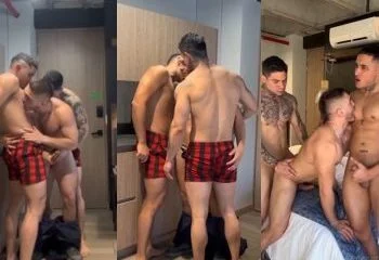 Alejocub – group fuck with the plumber