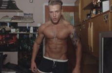 Alpha male flexing in tight swim shorts - JustTheGays.com - Stream the newest and hottest gay videos for free from your favorite performers from OnlyFans, Just for Fans, and 4myfans