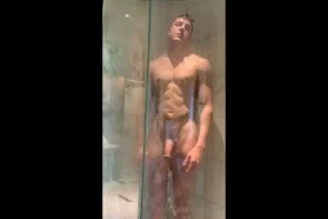 Having a shower and playing with my cock Cash Cole