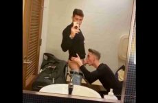 Alex Grant with a twink in a public restroom