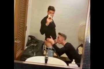 Alex Grant with a twink in a public restroom - JustTheGays.com - Stream the newest and hottest gay videos for free from your favorite performers from OnlyFans, Just for Fans, and 4myfans