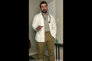 Jerking off and shooting a big load Doctor Role play JordanxBrandt