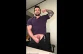 Jordan jerking off and shooting a load over himself at work JordanxBrandt