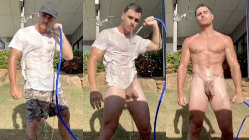Jaymes Marcus - Outside Naked Shower - JustTheGays.com - Stream the newest and hottest gay videos for free from your favorite performers from OnlyFans, Just for Fans, and 4myfans