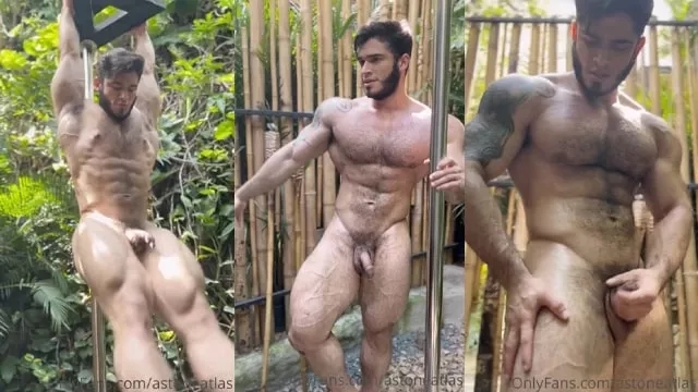 Atlas Stone shows off his body outside - JustTheGays.com - Stream the newest and hottest gay videos for free from your favorite performers from OnlyFans, Just for Fans, and 4myfans