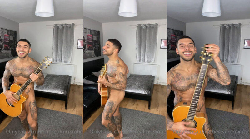 therealmrexotic plays the guitar naked