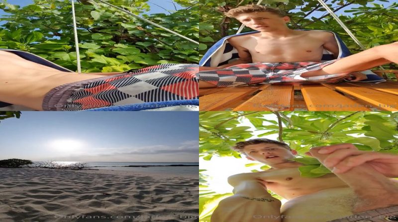 Jaden_big jerks off at the beach