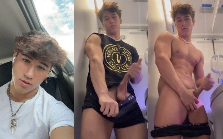 Ethan Wilson (ethan_w999) jerks off in the plane bathroom - JustTheGays.com - Stream the newest and hottest gay videos for free from your favorite performers from OnlyFans, Just for Fans, and 4myfans