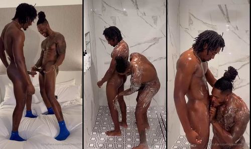 The DUO is Dynamic – Jaxxx and Just5don suck and jerk in the shower