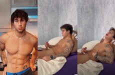 Evan Lamicella jerks off while watching porn