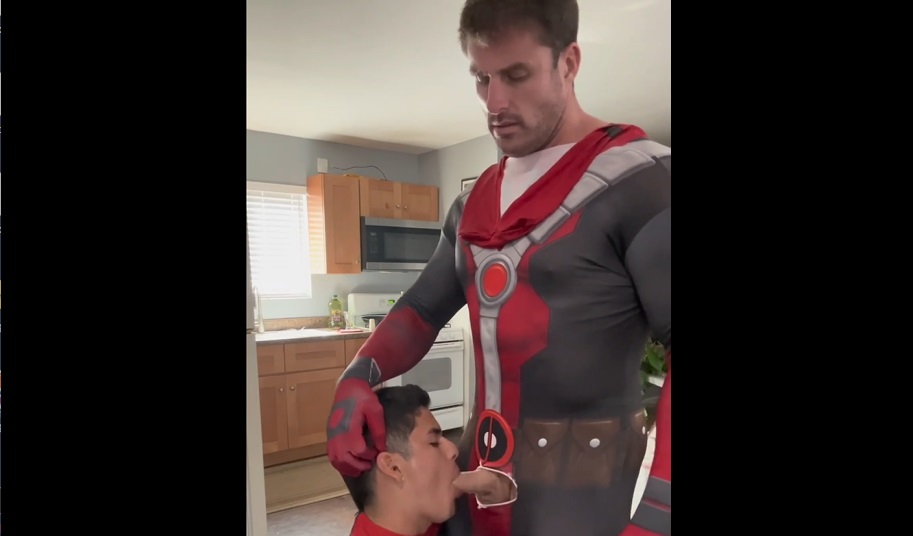 Mark Laxxx gets sucked by his sub in a costume