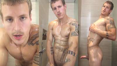 Alec Nysten jerks in the shower