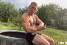 Flexing my muscles outdoors in my undewear – Rogalik