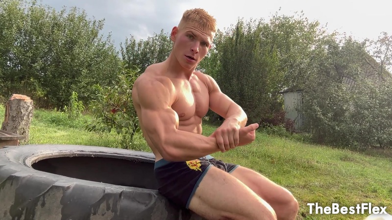 Flexing my muscles outdoors in my undewear – Rogalik