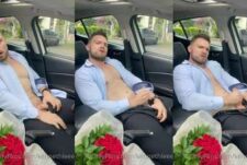 Kenneth Lee jerks off in the car