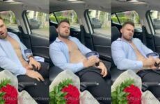 Kenneth Lee jerks off in the car