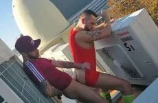 Embedded In The Roof - Romeo Davis and ViciousMen - RFC - JustTheGays.com - Stream the newest and hottest gay videos for free from your favorite performers from OnlyFans, Just for Fans, and 4myfans