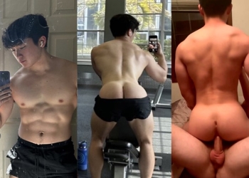 Young fit guy gives up his muscular ass