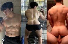 Young fit guy gives up his muscular ass