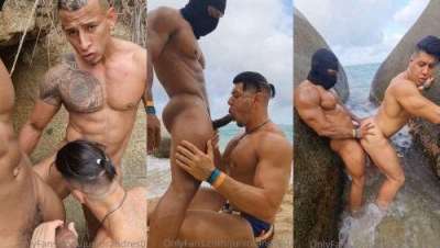 Andres Junior, Apolo Crush and Thayler fuck on the beach