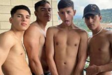 LatinGogoBoys, Brad, Daniel Zambrano and Yolber Martinez have a hot latin fuck