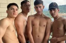 LatinGogoBoys, Brad, Daniel Zambrano and Yolber Martinez have a hot latin fuck