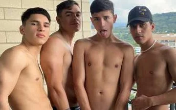 LatinGogoBoys, Brad, Daniel Zambrano and Yolber Martinez have a hot latin fuck