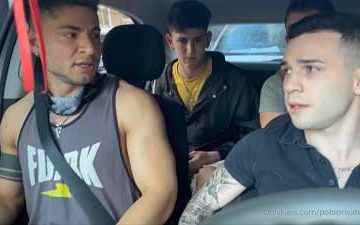 Angel Gomez, Emapaz, Liam Galty and Polo - group fuck with the Uber driver - JustTheGays.com - Stream the newest and hottest gay videos for free from your favorite performers from OnlyFans, Just for Fans, and 4myfans