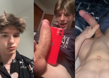 Young fit twink jerks off and cums